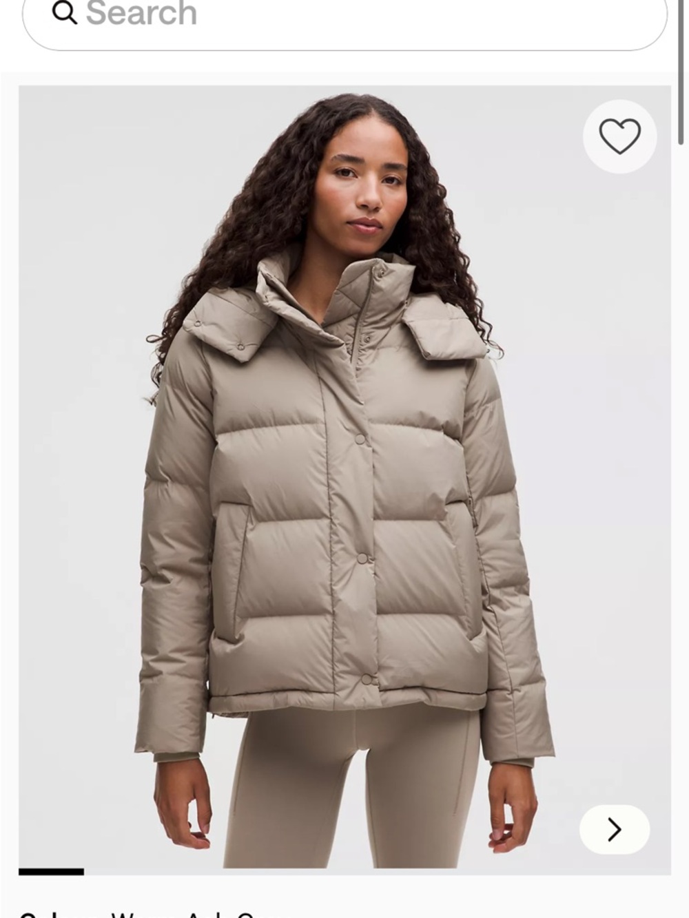 Lululemon wunder puff jacket